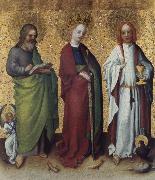 Stefan Lochner Saints Matthew,Catherine of Alexandria and John the Vangelist oil painting reproduction
